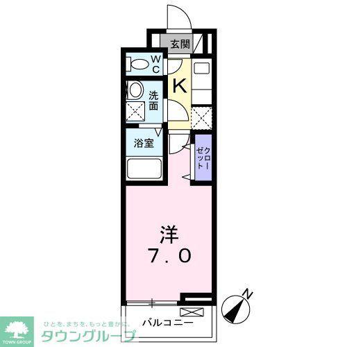 グランドール大和(1K/3階)の間取り写真