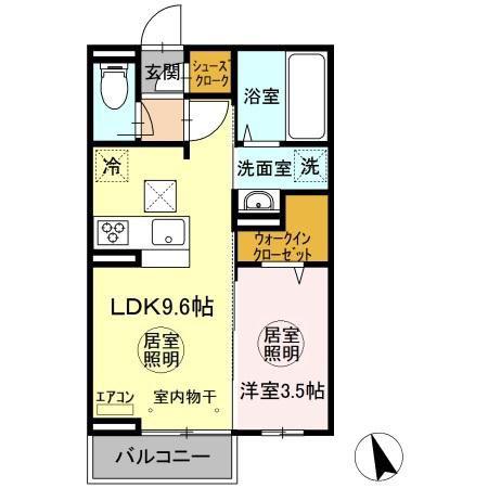コージーコート・エーデル(1LDK/1階)の間取り写真