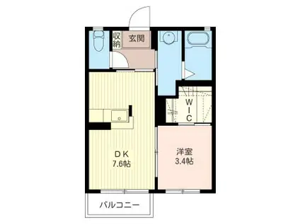 グランドソレーユ(1DK/1階)の間取り写真