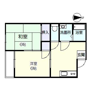 辰巳ハイツ(1LDK/2階)の間取り写真