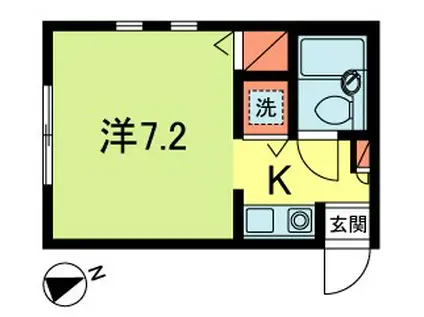 TRES(1K/2階)の間取り写真