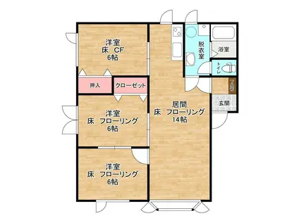 イマージュ北進(3LDK/2階)の間取り写真