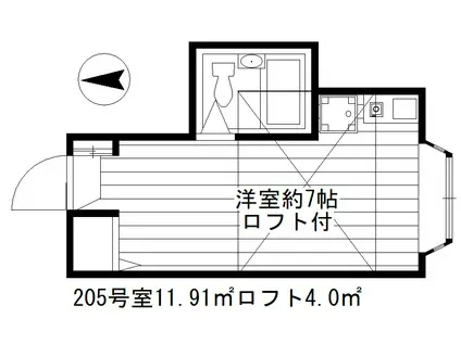 メゾンM(ワンルーム/2階)の間取り写真