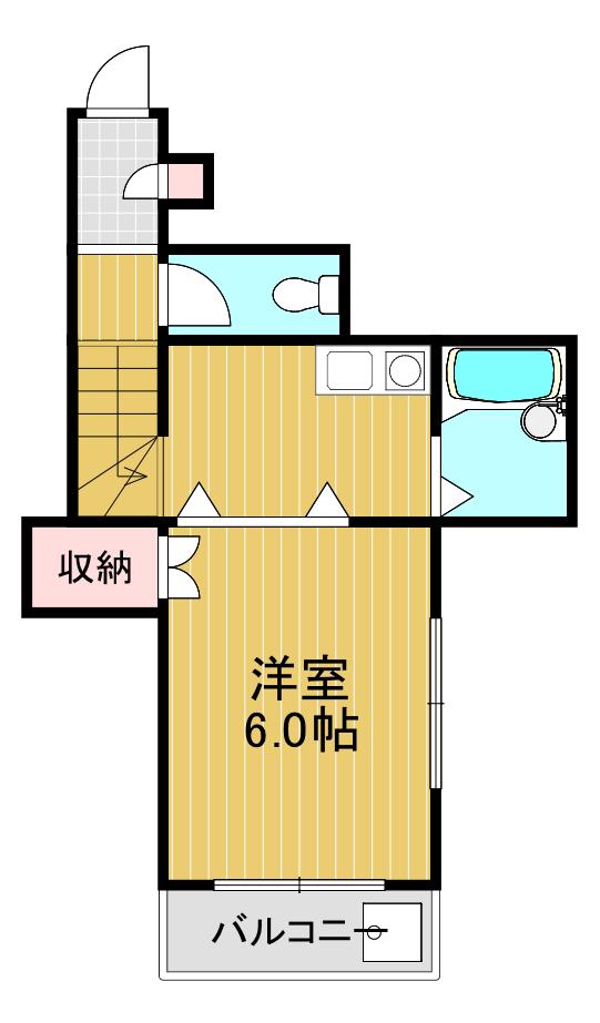 ベルメゾン一須賀3号館(1K/2階)の間取り写真