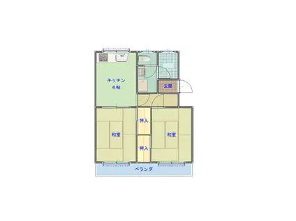 ラウムズパーク(2DK/1階)の間取り写真