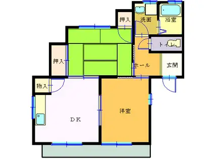 カーサセゾン(2DK/1階)の間取り写真