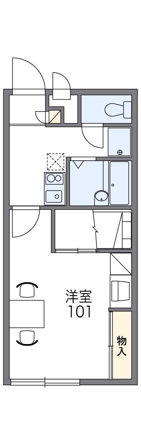 レオパレスルミエール(1K/2階)の間取り写真