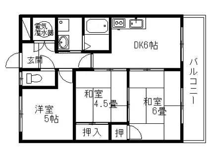 西村マンション(3DK/2階)の間取り写真