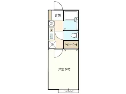 コーポカトレア(1K/1階)の間取り写真