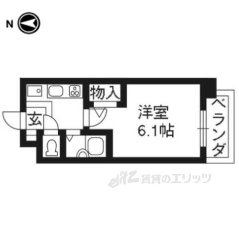 プレサンス京都四条烏丸(1K/6階)の間取り写真