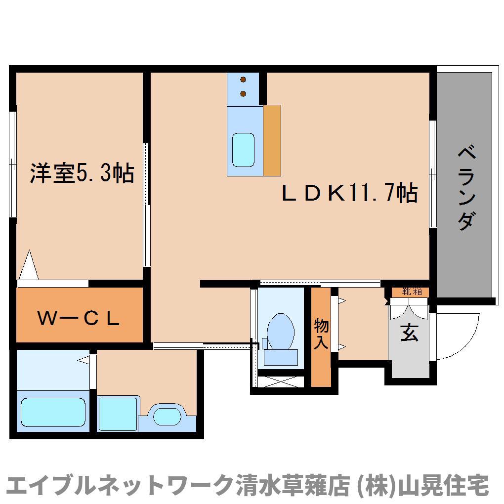 ベルージュ(1LDK/1階)の間取り写真