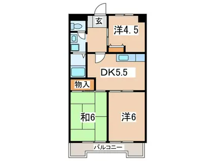 めぐみビル(3DK/2階)の間取り写真