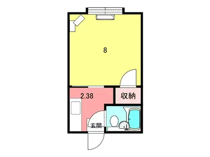 ハイツ柏崎(1K/1階)の間取り写真