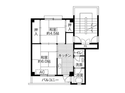ビレッジハウス松川(2K/5階)の間取り写真