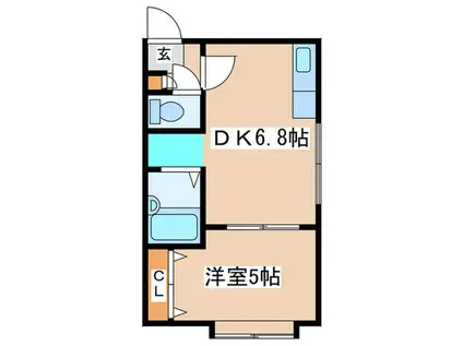 パ-クウエル豊平公園(1DK/3階)の間取り写真