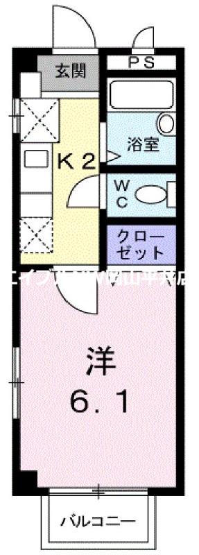 エクセレントA(1K/1階)の間取り写真
