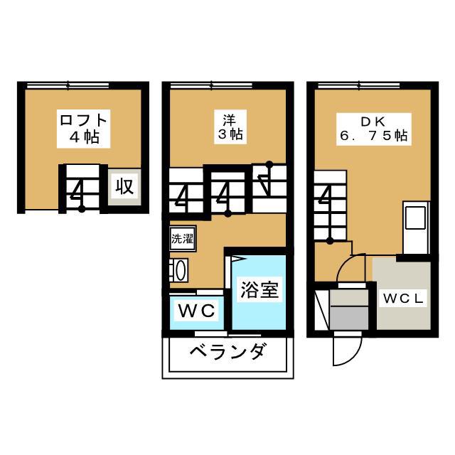 キャリコハウス2(2DK/1階)の間取り写真