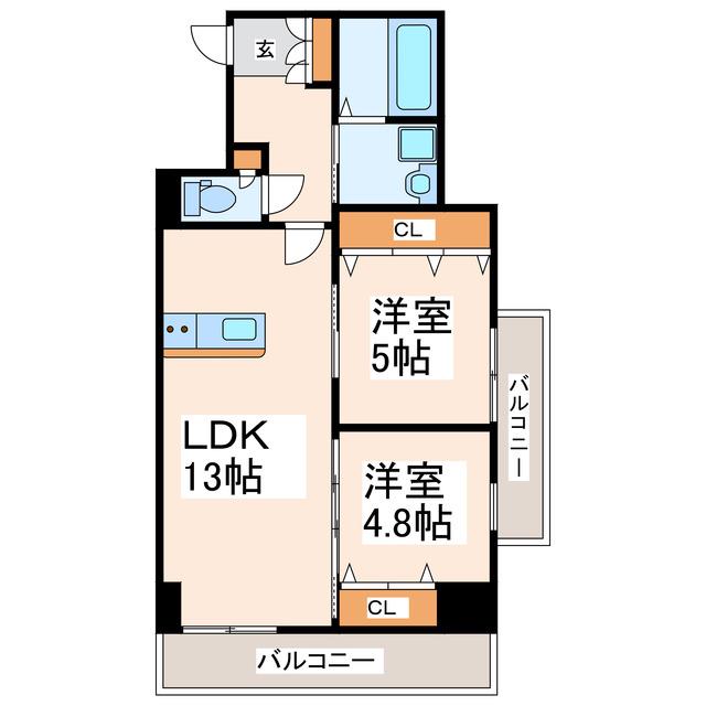 CHARITE VI(2LDK/10階)の間取り写真
