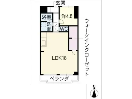 アークヒルズ虹ヶ丘(1LDK/3階)の間取り写真