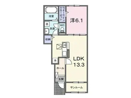 クレール丹波篠山 II(1LDK/1階)の間取り写真