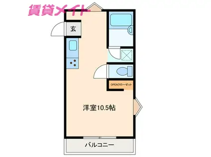 シェモア(ワンルーム/2階)の間取り写真