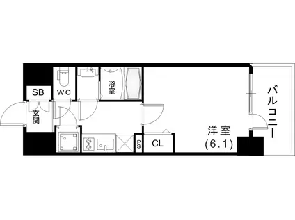 アドバンス神戸セラフィム(1K/7階)の間取り写真