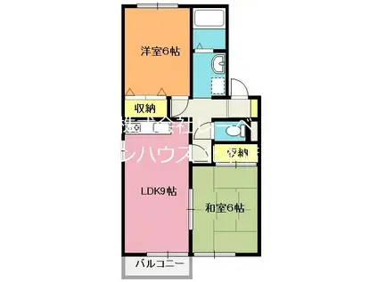 サイレントレジデンス(2DK/1階)の間取り写真