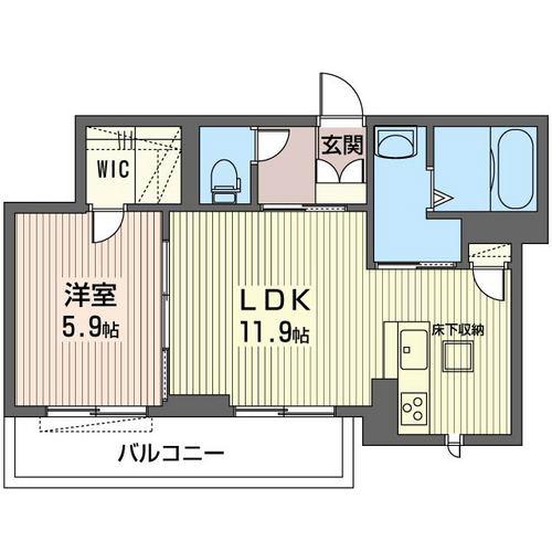 SHAMAISON ビューテラスD 302(1LDK/3階)の間取り写真