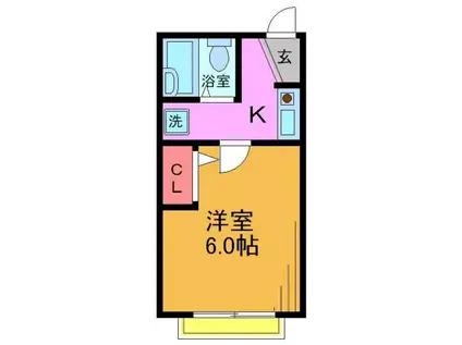 エスポワール(1K/1階)の間取り写真