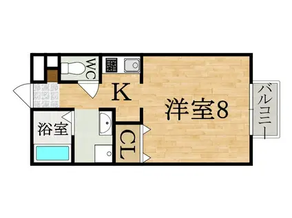 アヴェニューパル(1K/1階)の間取り写真