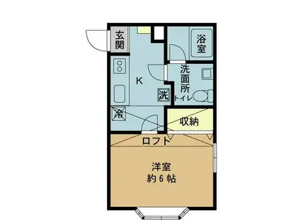 ベルシオン新潟I(1K/1階)の間取り写真