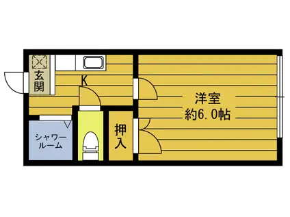 サフラン萩原(1K/1階)の間取り写真