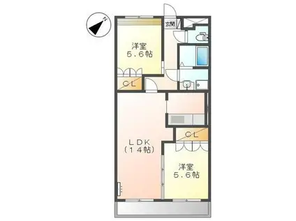ネアポリス(2LDK/2階)の間取り写真