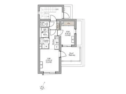BLANCCOURT阿佐ヶ谷(1LDK/4階)の間取り写真