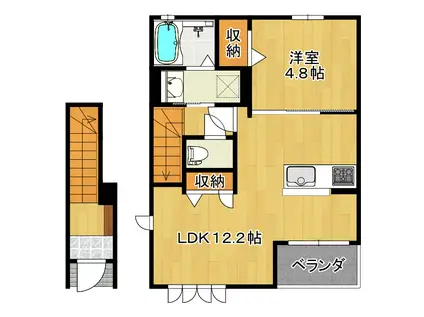 リバーサイド エノキ(1LDK/2階)の間取り写真
