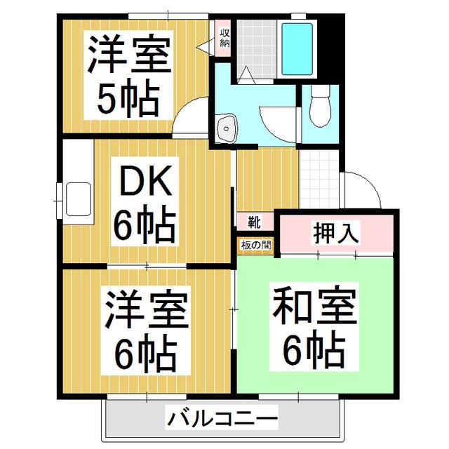 ファインパレス G(3DK/2階)の間取り写真