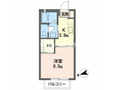 グランシード(1K/2階)の間取り写真