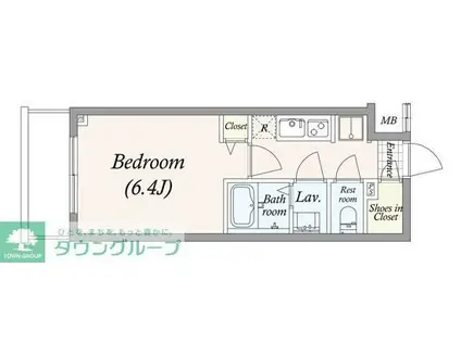 THE PASEO新小岩II(1K/3階)の間取り写真