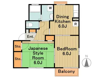 ハイツ・フローラ(2DK/2階)の間取り写真