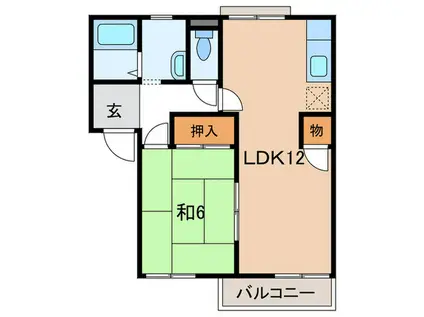 フレグランス本多聞A棟(1LDK/1階)の間取り写真