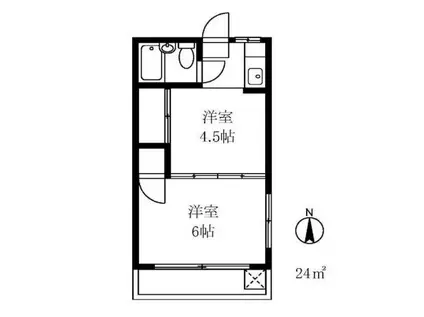 海野ハイツ(2K/2階)の間取り写真