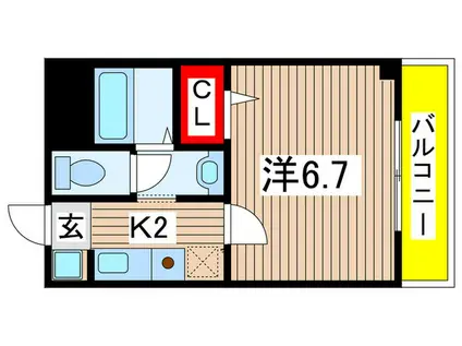 フォーリーフ要町(1K/2階)の間取り写真