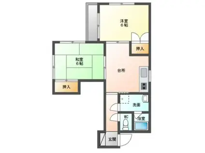 メゾン犀星(2K/3階)の間取り写真