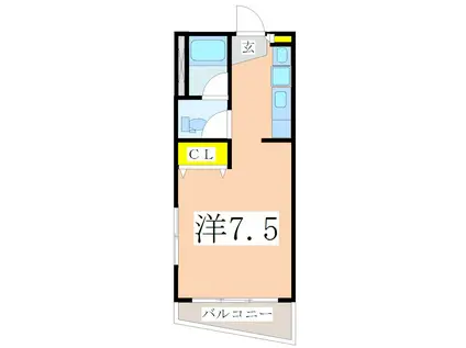 プレーリーII(ワンルーム/7階)の間取り写真