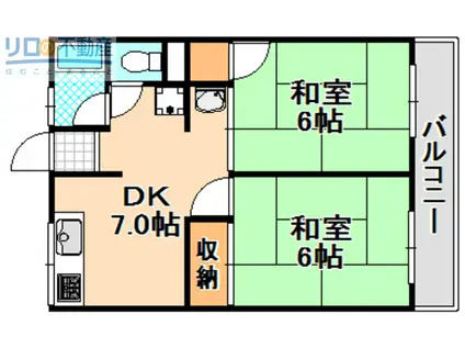 キクノハイツ(2DK/2階)の間取り写真