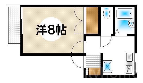 フレグランス己斐(1K/2階)の間取り写真