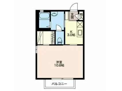 PALACE O-BELLS A棟(1K/1階)の間取り写真