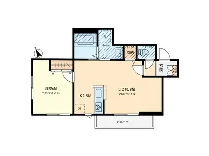チェーロ学芸大学(1LDK/2階)の間取り写真