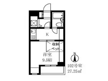 目白第二欅マンション(1K/1階)の間取り写真
