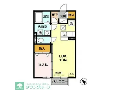 リヴィエール(1LDK/1階)の間取り写真